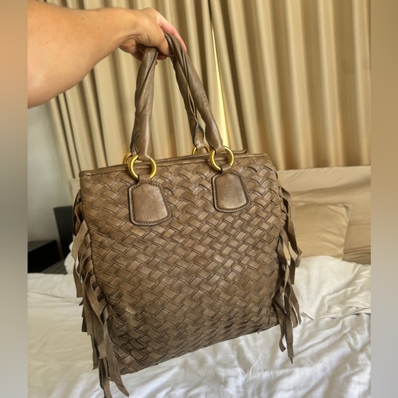 Miu miu tassel weave leather suede tote bag - Picture 6 of 13